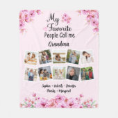 Couverture Polaire Grand-mère avec petits-enfants Nom et photos | Fle (Devant)