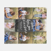 Couverture Polaire Grand-mère cadeau 8 photo petit-enfant simple typo (Devant (Horizontal))