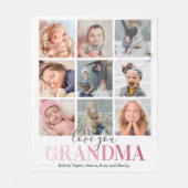 Couverture Polaire Grand-mère Cadeau | Collage photo Love You (Devant)