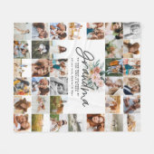 Couverture Polaire Grand-mère cadeau multi photo belle florale (Devant (Horizontal))