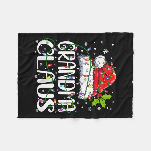 Couverture Polaire Grand-mère Claus Noël Père Noël Matching Famille N (Devant (Horizontal))