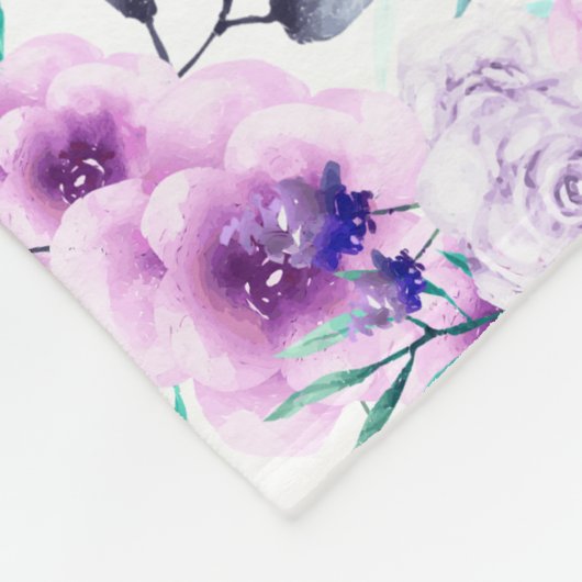 Couverture Polaire Grand-mère coeur de fleur avec petits-enfants Nom (Coin)