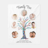 Couverture Polaire Grand-mère customisée Photo famille arbre de conse (Devant)