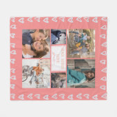 Couverture Polaire Grand-mère de l'amour du coeur personnalisé (Devant (Horizontal))