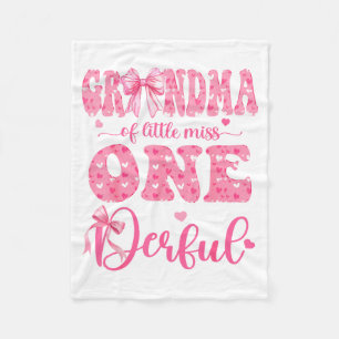 Couverture Polaire Grand-mère de Little Miss Onederful Bow pour son 1