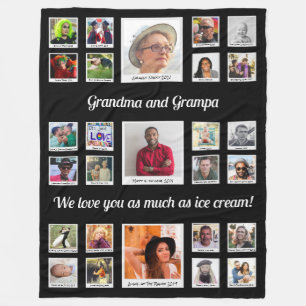 Couverture Polaire Grand-mère et grand-père Famille Collage de photos