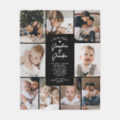 Couverture Polaire Grand-mère et grand-père Vous aiment Collage de 9  (Devant)