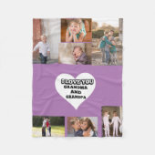 Couverture Polaire Grand-mère et grand-père vous aiment dans le coeur (Devant)