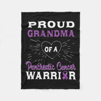 Couverture Polaire Grand-Mère Fière D'Un Guerrier Du Cancer Pancréati