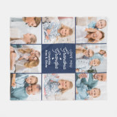 Couverture Polaire Grand-mère Grand-père Personnalisé Marine Bleu 8 P (Devant (Horizontal))