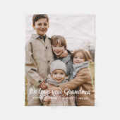 Couverture Polaire Grand-mère Nous t'aimons Coeurs Moderne Photo simp (Devant)