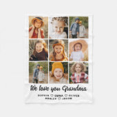 Couverture Polaire Grand-mère Nous t'aimons Coeurs Photo moderne Coll (Devant)