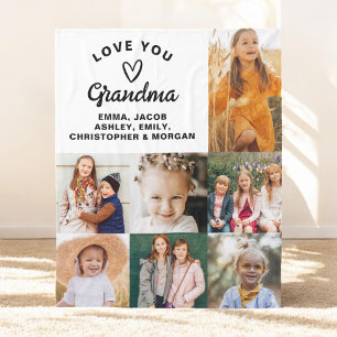 Couverture Polaire Grand-mère Nous t'aimons Coeurs Photo moderne Coll