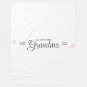 Couverture Polaire Grand-mère Nous Vous Aimons Coeurs Personnalisés (Devant)