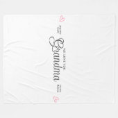 Couverture Polaire Grand-mère Nous Vous Aimons Coeurs Personnalisés (Devant (Horizontal))