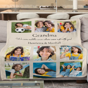 Couverture Polaire grand-mère personnalisée moderne photo collage bei