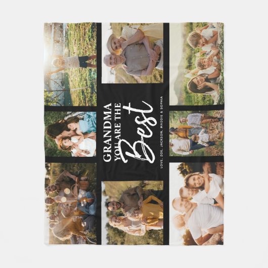 Couverture Polaire Grand-mère Vous êtes le meilleur collage photo mod (Devant)