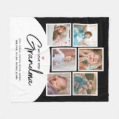 Couverture Polaire Grand-mère We Love You 6 Script photo noir (Devant (Horizontal))