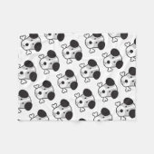 Couverture Polaire Grand monochrome de motif de chien et d'os (Devant (Horizontal))