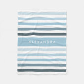 Couverture Polaire Grand Motif Bleu Clair Classé Avec Nom (Devant)