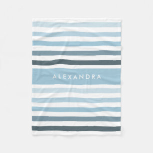 Couverture Polaire Grand Motif Bleu Clair Classé Avec Nom
