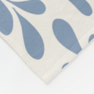 Couverture Polaire Grand motif botanique feuille bleu côtier
