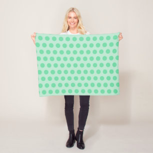 Couverture Polaire Grand motif de pois vert en bon état, rétro styl