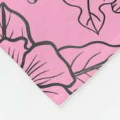 Couverture Polaire Grand motif fleuri rose nom personnalisé (Coin)