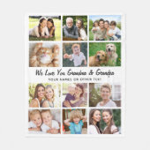 Couverture Polaire Grand-parents 12 Photo Collage (Devant)