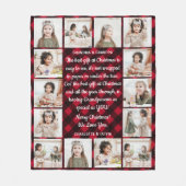 Couverture Polaire Grand-parents 14 Photo Red Buffalo Plaid Christmas (Devant)