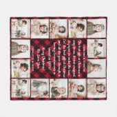 Couverture Polaire Grand-parents 14 Photo Red Buffalo Plaid Christmas (Devant (Horizontal))