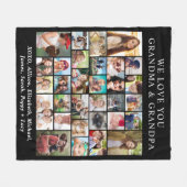 Couverture Polaire Grand-parents 30 Photo Collage noir (Devant (Horizontal))