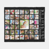 Couverture Polaire Grand-parents moderne Photo Collage noir (Devant (Horizontal))