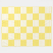 Couverture Polaire Grand patchwork rayé jaune et blanc (Devant (Horizontal))