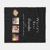 Couverture Polaire Grand-père noir famille photo collage (Devant (Horizontal))