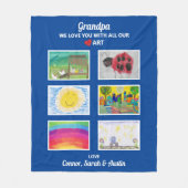 Couverture Polaire Grand-père Nous Vous Aimons, Petits-Enfants Dessin (Devant)