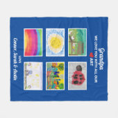 Couverture Polaire Grand-père Nous Vous Aimons, Petits-Enfants Dessin (Devant (Horizontal))