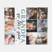 Couverture Polaire Grand-père We Love You Photo Collage (Devant (Horizontal))