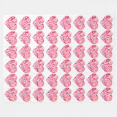 Couverture Polaire Grand plaid en polaire - Motif coeurs (Devant (Horizontal))