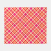Couverture Polaire Grand Plaid moderne, orange, corail et rose Fuchsi (Devant (Horizontal))