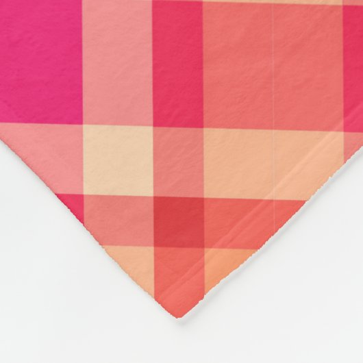 Couverture Polaire Grand Plaid moderne, orange, corail et rose Fuchsi (Coin)
