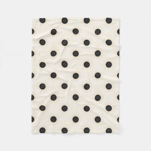 Couverture Polaire Grand Pois noir et blanc antique (Devant)