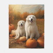 Couverture Polaire Grand Pyrénées Chiot automne délice Citrouille (Devant)