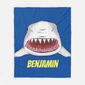 Couverture Polaire Grand requin blanc moyen dessin animé (Devant)
