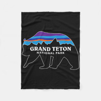 Couverture Polaire Grand teton parc national ours grizzly minimaliste