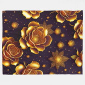 Couverture Polaire Grande Collection Gold Rose moderne de luxe (Devant (Horizontal))