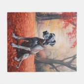 Couverture Polaire Grande Danse en automne Feuilles automne Inspirati (Devant (Horizontal))