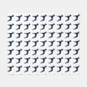 Couverture Polaire Grande Danse noir Aquarelle Silhouette (Devant (Horizontal))