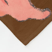 Couverture Polaire Grande Fleur rose avec Arrière - plan rouge profon (Coin)