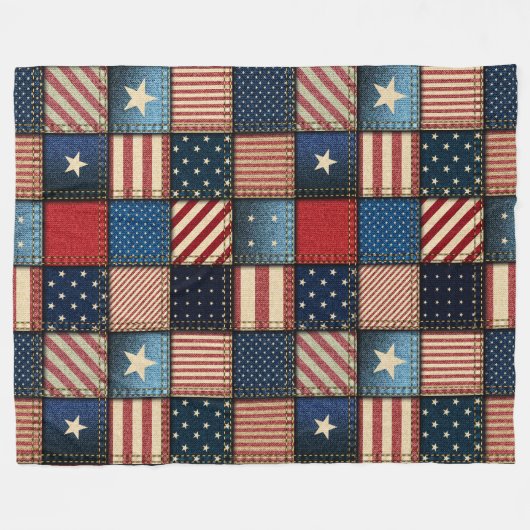 Couverture Polaire Grande image Americana Patchwork (Devant (Horizontal))